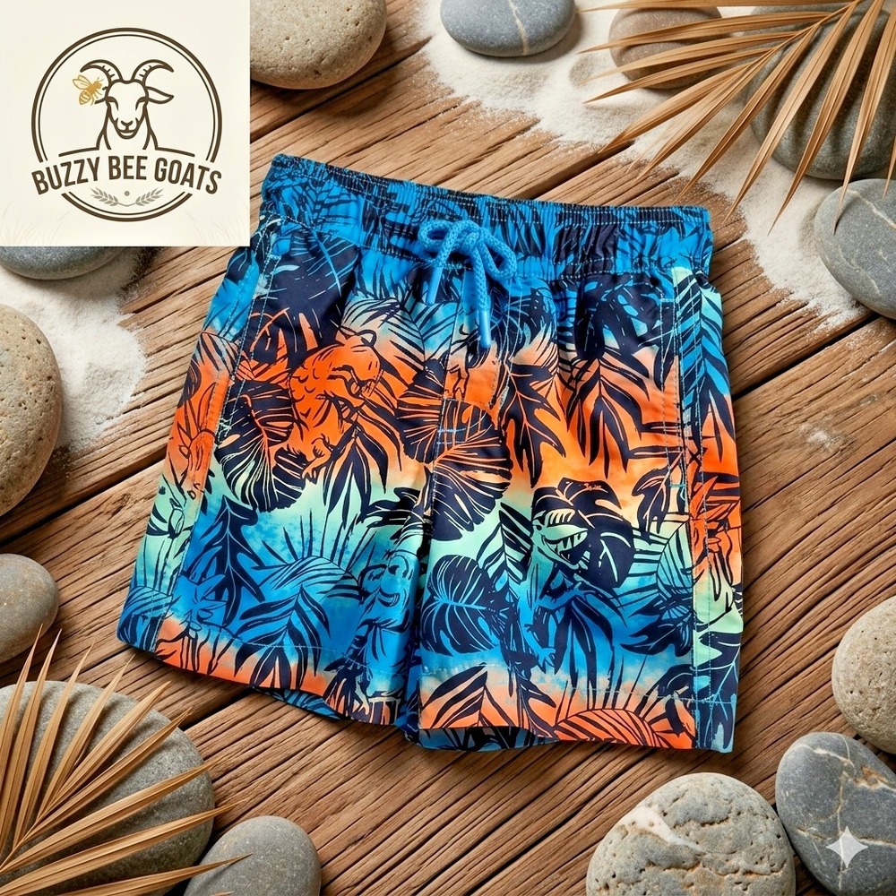 Hatley boys' tropical palm print Polyester swim trunks  New 3 sizes available
